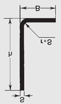 angolari elle a freddo SPESSORE IN mm DIMENSIONI 1,5 2 2,5 3 4 Bxh PESO kg/ml 15 x 30 0,66 0,99