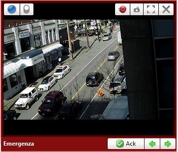 Armamento dei pannelli immagini L'armamento di un pannello immagini riserva il pannello immagini in modo specifico per la visualizzazione di video collegati ad allarmi o regole.