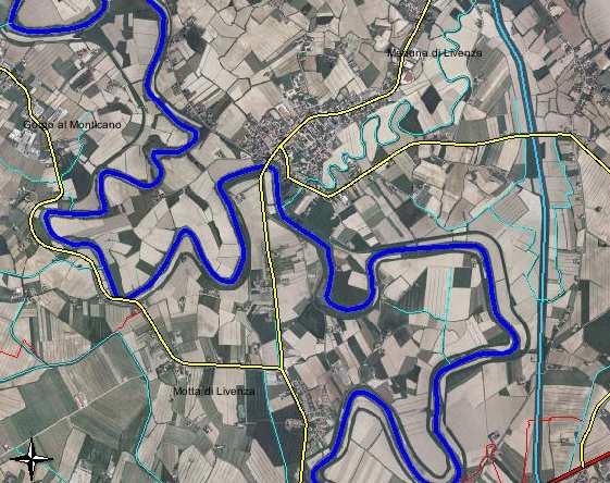 Livelli e Portate Anni 2004 e 2005 Pagina 3 di 26 Teleidrometro di Meduna di Livenza Asta idrometrica Figura 1 - Planimetria del fiume Livenza a Meduna di Livenza 2 SITUAZIONE ODIERNA Alla data