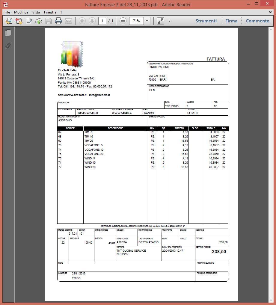 Comparirà la seguente schermata: Cliccare sul comando Salva PDF.