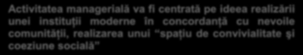 Augustina Sanda Constantinescu Activitatea managerială va fi centrată pe ideea realizării