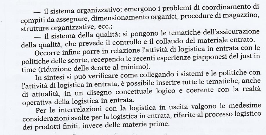 con la logistica in entrata Massimo Saita