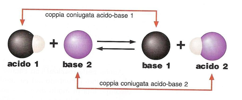 Acidi e Basi Definizione di Brønsted Lowry Acido: molecola o ione capace di trasferire protoni ad una base Base: molecola o ione capace di ricevere protoni trasferiti da un acido Reazione acido-base: