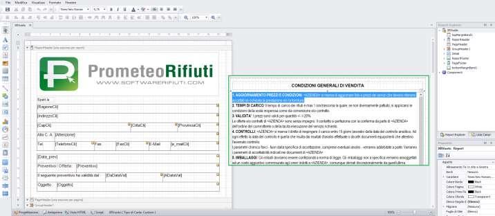 Personalizzazione della stampa del Preventivo/Contratto Prometeo consente la personalizzazione delle stampe relative a preventivi e contratti.