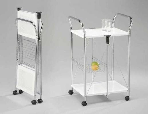 9003-01 - TROLLEY PIEGHEVOLE BIANCO Misure: 58 x 44 x 90