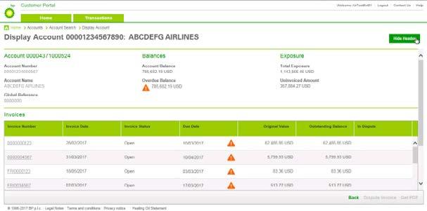 Accedere facilmente alle nuove fatture (pagina 4 di 6) Visualizzare le nuove fatture in myinvoice di Air BP Per visualizzare le nuove fatture (che non sono state ancora pagate) nel software myinvoice