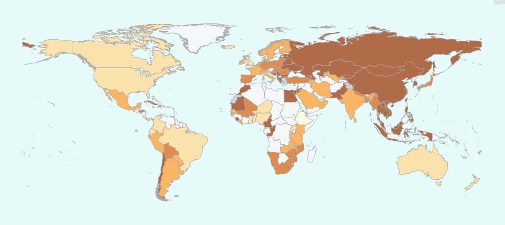 Il consumatori di tabacco nel mondo Prevalenza di fumatori