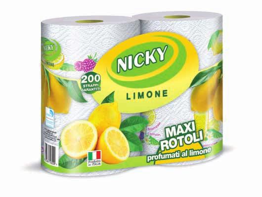 Asciugatutto 2 maxi rotoli NICKY limone 1,39