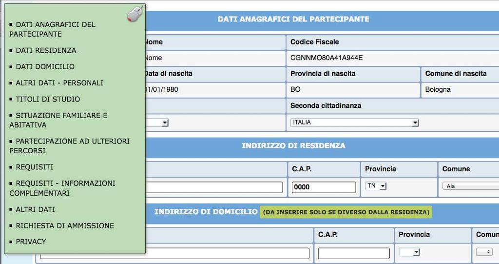 Procedere con l inserimento con i