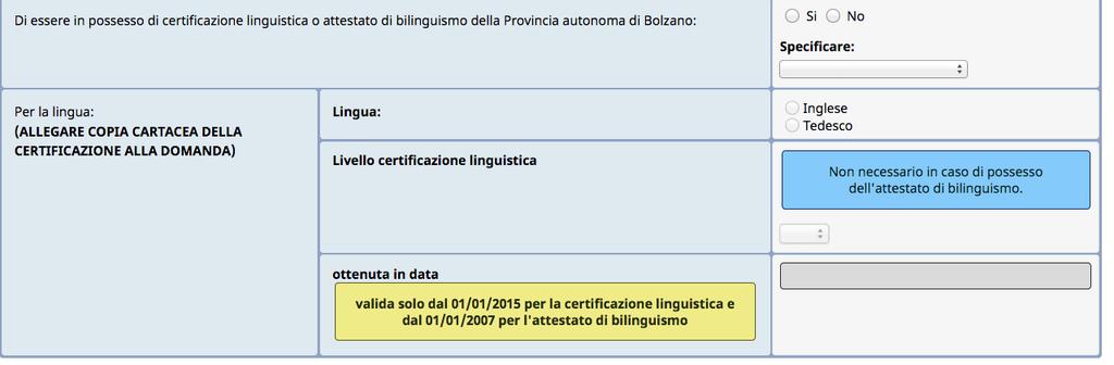 B) PER INSEGNANTI NUOVI CANDIDATI PER LA FREQUENZA DEI PERCORSI LINGUISTICI Nella sezione COMUNICA occorrerà indicare: di avere presentato la scheda di iscrizione all ente formatore nella seconda