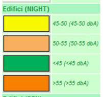 valori riferibili principalmente alle fasce < di 55 e 55-60. db(a).