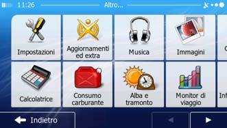 4.2 Menu 'Altro' Il menu 'Altro' offre diverse opzioni e applicazioni aggiuntive. Toccare i seguenti pulsanti:,.
