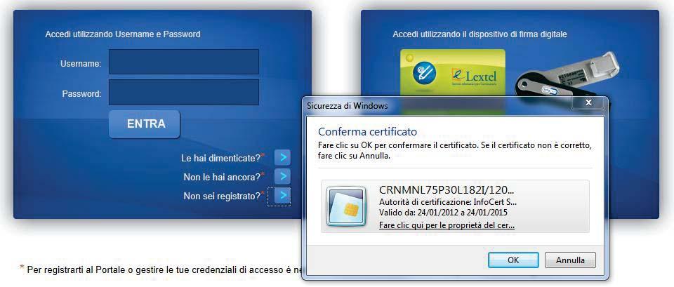 Registrazione al Punto di Accesso Lextel 1.