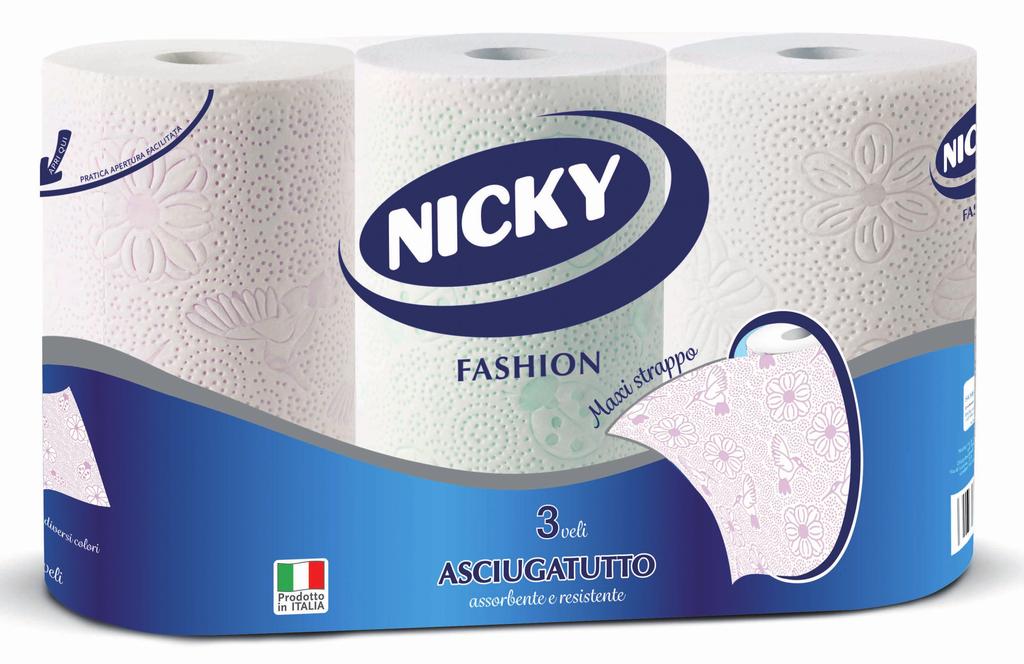 ASCIUGONI FASHION NICKY 3 rotoli 2,40 PEZZI: 2.