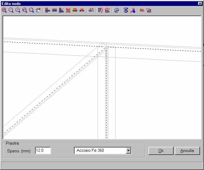 piastra; inoltre è possibile visualizzare le componenti di sollecitazione agenti sulle aste che convergono nel nodo.