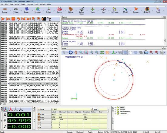 Modus fornisce un pacchetto completo di funzioni metrologiche tridimensionali, utilizzando un'interfaccia utente molto intuitiva, che include la possibilità di visualizzare in