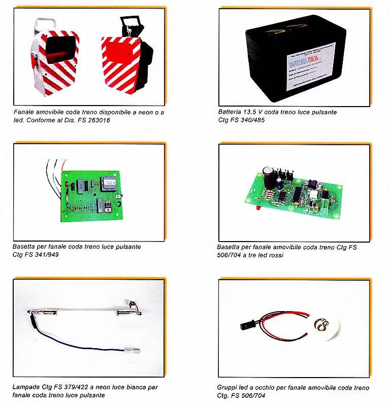 COMPONENTISTICA PER REVAMPING / TRAZIONE FERROVIARIA / IMPIANTI Fanale amovibile coda treno a neon o a led. Conforme al Dis.