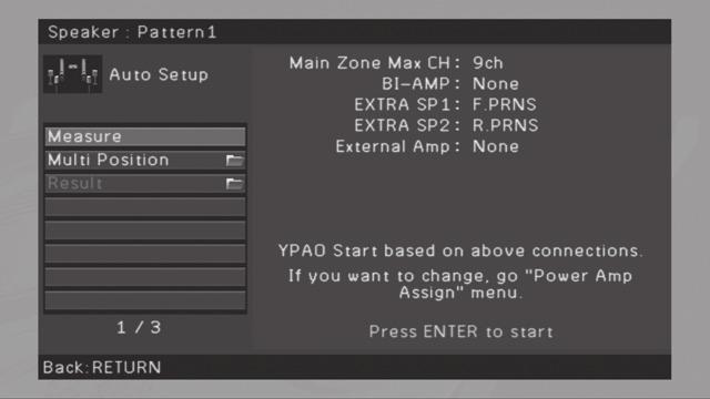 5 Ottimizzazione automatica delle impostazioni dei diffusori (YPAO) Grazie alla funzione YPAO (Yamaha Parametric room Acoustic Optimizer), l unità rileva automaticamente i collegamenti dei diffusori