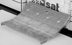 In hot galvanized steel after machining (). In stainless steel - AISI 304 (I).