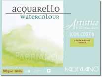 Belle Arti Acquarello Artistico Traditional White La carta per acquarello Fabriano Artistico è prodotta a macchina in tondo con il 0% di cotone, senza cloro e priva di acidi, a garanzia di una lunga