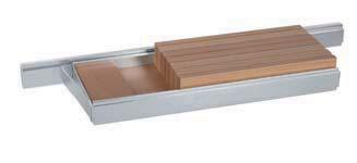 spazzolato con portacoltelli in legno di faggio (esclusa barra) aluminium shelf brushed inox finish with knife-block in beech-wood (bar