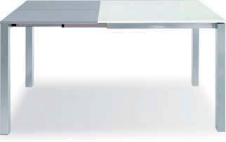 rettangolare TWIN struttura in alluminio finitura bianca o brill, piano sp.