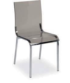 ALLEGRA chair with single frame in transparent fumé single colour or two tone