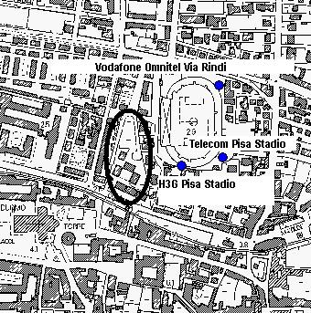 Antenne per telefonia mobile Le antenne di telefonia mobile più vicine all area sono riportate in cartografia; le distanze vanno da poche decine di metri per l impianto telecom e HG3 a circa 200