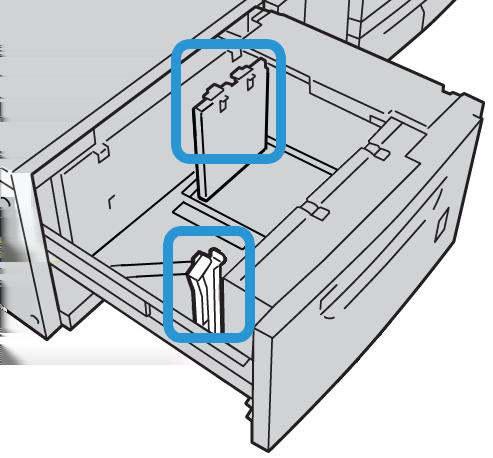 Alimentatore alta capacità per grandi formati (OHCF), 1 o 2 vassoi (vassoi 6/7) Utilizzo della staffa per cartoline Seguire la procedura seguente per installare e utilizzare la staffa per cartoline