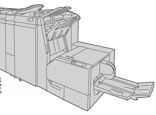 Descrizione generale del prodotto Modulo taglierina SquareFold Il modulo taglierina SquareFold è un dispositivo di finitura opzionale utilizzato unitamente a una stazione di finitura C per bassi