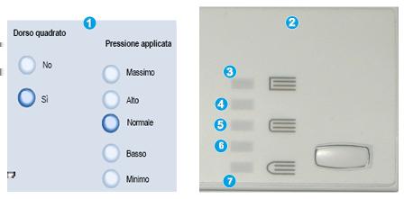 Modulo taglierina SquareFold Funzione Dorso quadro La funzione Dorso quadro è selezionabile/accessibile dal driver di stampa del computer, dall'interfaccia o dal server di stampa.