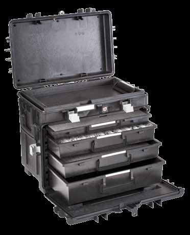 AI1.KT01 - con cassetti allestiti vassoio superiore removibile 1 cassetto h 30 mm. con spugna precubettata bicolore h 30 mm 1 cassetto h 60 mm.
