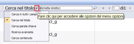 Usando le opzioni di ricerca Quando non si sa la locazione di un report, oppure si cercano più report contenenti nel titolo una stringa si può usare la ricerca