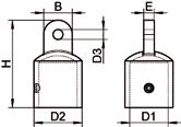 8271 Snodi a forcella per tendalino, microfusione, lucidi 1 2 E H