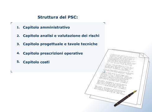 In particolare esso si compone di: Capitolo amministrativo, Capitolo analisi e