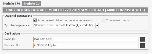 File complessivo di più attività: E richiesto se si vuole estrarre i dati relativi alle ritenute dell azienda principale e di tutte le collegate; la casella di selezione è abilitata solo se l azienda