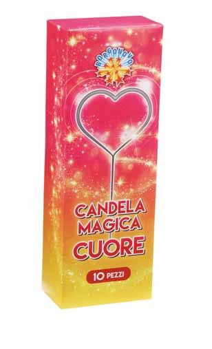 NOVITA 9 0203C CANDELA MAGICA XMAS CAT F 1 U.M.V. 1X24X10 CT 2X24X10 Scintille oro 0203A CANDELA MAGICA CUORE CAT F 1 U.