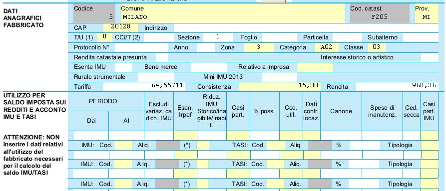 Accedere alla seconda sezione utilizzo marcando l apposita casella e compilando i dati relativi all utilizzo stesso che avranno così