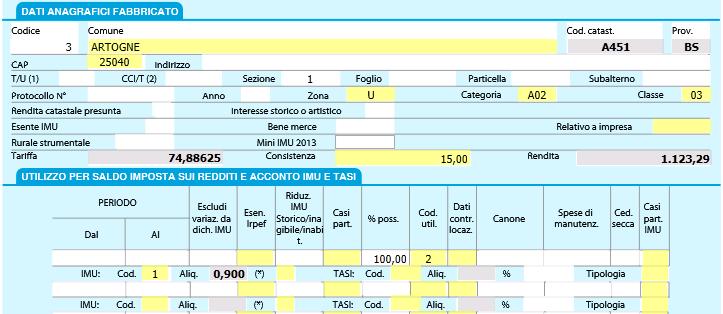 Accedere alla tab SALDO marcando l apposita casella e compilando i dati relativi all aliquota da applicare in sede di