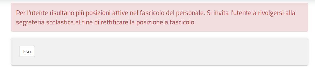 Se il sistema riconosce e valida i dati digitati, effettua un controllo di congruenza con i dati anagrafici dell eventuale posizione lavorativa del Fascicolo del personale.