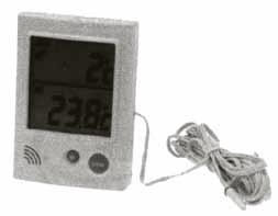 03027 Termometro digitale con doppio display che visualizza contemporaneamente le temperatura interna ed esterne, rilevazione della temperatura masssima e minima del giorno corrente, campo di