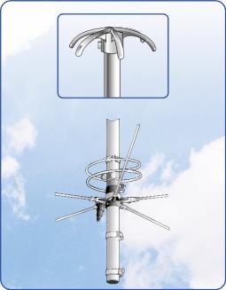 Particolare estremità stilo - Particular of the whip end Particolare base Particular of the base MANTOVA 5 FREQUENZA 26-28 MHz CONFIGURAZIONE 5-8 λ S.W.R. 1,1. POTENZA MASSIMA 2000 W P.E.P PESO KG.