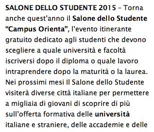 STUDENTE - Rassegna