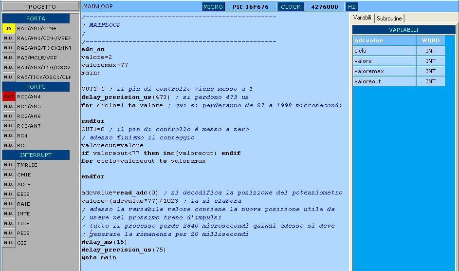 3) il pin di controllo va a zero per la rimanenza dei 20 millisecondi. Analizzando quanto detto e quello che abbiamo costruito con il codice è evidente che c è una grossa discordanza.