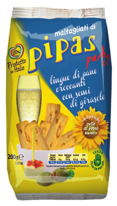 Pipas 200 g pack EAN code 8011795102857 case EAN code 8011795102864 7 pz EUROSNACK s.r.l.