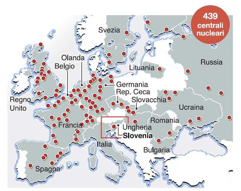 Centrali nucleari attive nel mondo: 439 Centrali nucleari