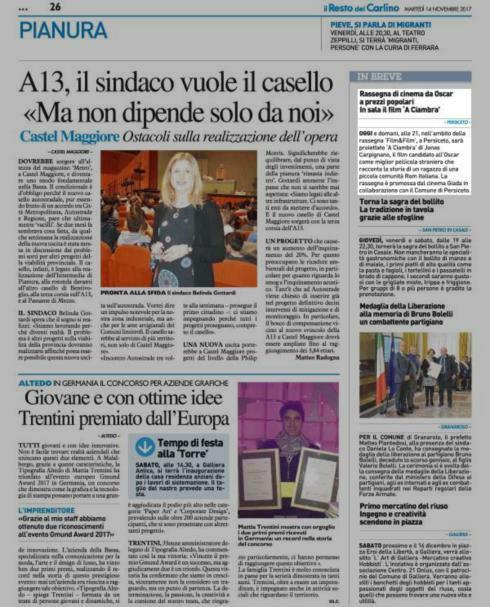 14 novembre 2017 Pagina 66 Il Resto del Carlino (ed.