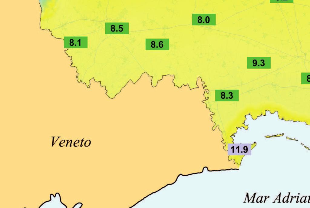 Il giorno più caldo è stato il 2, quando a Cervignano si sono misurati 22 C.