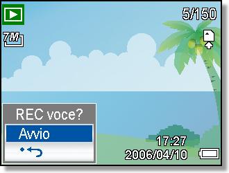 Registrazione di un promemoria vocale Aggiungere un memo vocale alle immagini fisse dopo averlo registrato. Accendere la fotocamera ed impostarla in modalità PLAY (Esecuzione) ( pagina ).