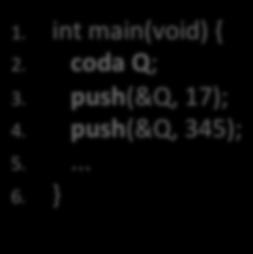 pq- >ultimo = p; 8. pq- >primo = p; 9. } else { 10. pq- >ultimo- >next = p; 11. pq- >ultimo = p; 12. } 13.